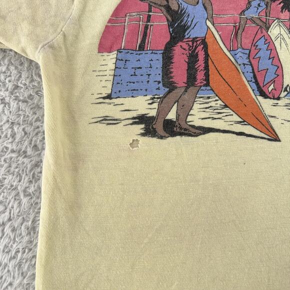 Vintage Venice California Shirt Mens S Yellow Sunset Surf Beach 80s Tee Thrashed - Picture 4 of 14